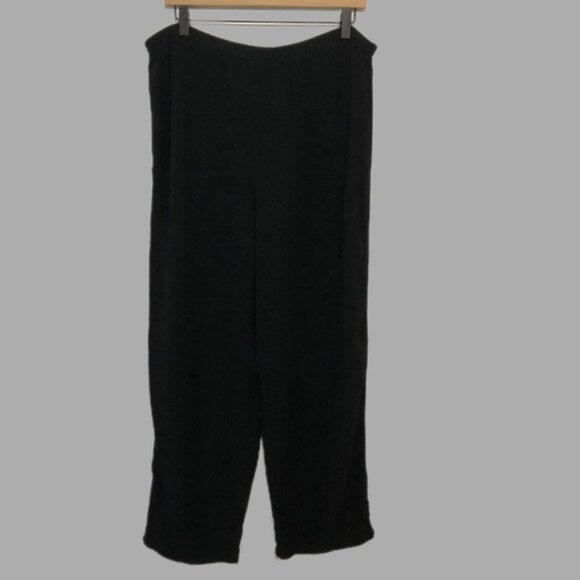 Eileen Fisher Black Elastic Waist Pull-on Straight Leg Pants Size Medium - Picture 7 of 9